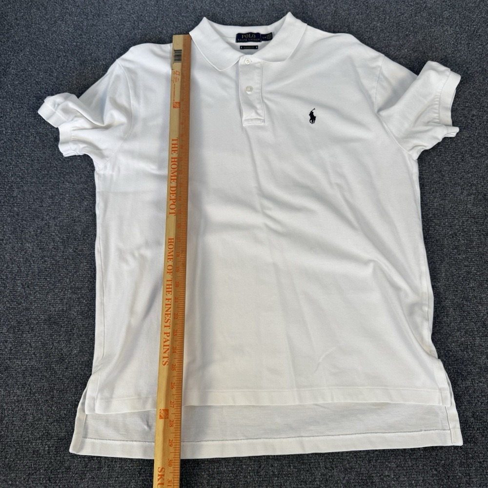 Polo Ralph Lauren Shirt Mens L Large White Mesh Classic Fit Short Sleeve Pony - Picture 5 of 7